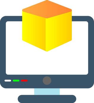 3d Modeling Flat Gradient  Icon vector