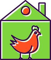 Chicken Filled  Icon vector