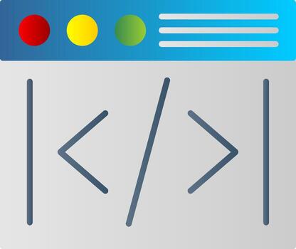 Coding Flat Gradient  Icon vector