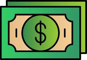 Dollar Line Filled Gradient  Icon vector