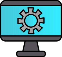 Monitor Screen Line Filled Gradient  Icon vector