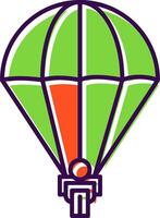 Parachuting Filled  Icon vector