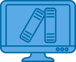 Online Learning Filled Blue  Icon vector