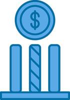 Dollar Filled Blue  Icon vector
