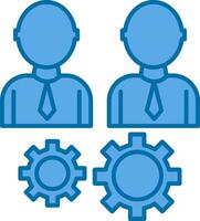 Team Management Filled Blue  Icon vector