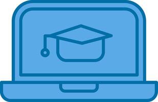 Online Learning Filled Blue  Icon vector