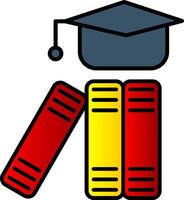 Graduation Hat Line Filled Gradient  Icon vector