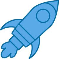 Rocket Filled Blue  Icon vector