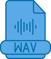 wav formato lleno azul icono vector