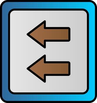 Fast Backward Line Filled Gradient  Icon vector