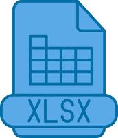 xlsx lleno azul icono vector