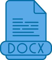 Docx Filled Blue  Icon vector