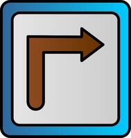 Turn Right Line Filled Gradient  Icon vector