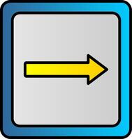 Right Line Filled Gradient  Icon vector