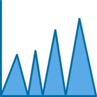 Graph Filled Blue  Icon vector