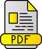 Pdf Line Filled Gradient  Icon vector