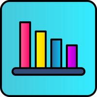 Bar Chart Line Filled Gradient  Icon vector