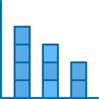 Bar Graph Filled Blue  Icon vector