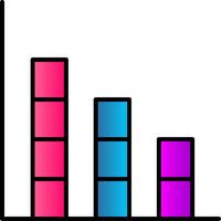 Bar Graph Line Filled Gradient  Icon vector