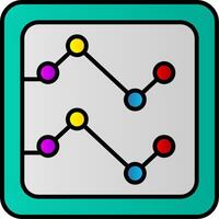 Line Chart Line Filled Gradient  Icon vector