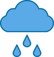 Rainy Filled Blue  Icon vector