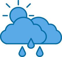 Cloudy Filled Blue  Icon vector