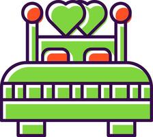 Double Bed Filled  Icon vector
