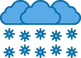 Snowing Filled Blue  Icon vector