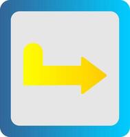 Turn Right Flat Gradient  Icon vector