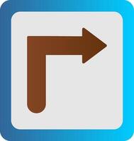 Turn Right Flat Gradient  Icon vector