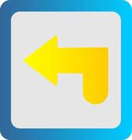 Curved Arrow Flat Gradient  Icon vector
