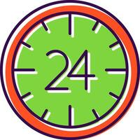 24 horas lleno icono vector