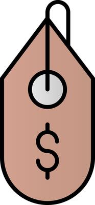 Tag Line Filled Gradient  Icon