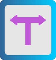 T Junction Flat Gradient  Icon vector