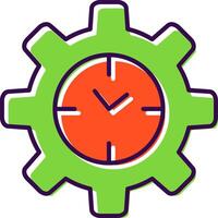 Efficient Time Filled  Icon vector