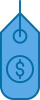 Dollar Sign Filled Blue  Icon vector