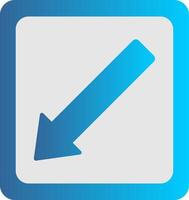 Diagonal Arrow Flat Gradient  Icon vector