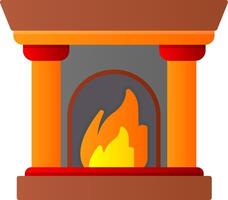 Fireplace Flat Gradient  Icon vector