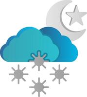 noche nieve plano degradado icono vector