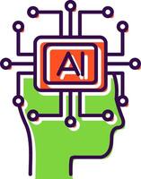 Artificial Intelligence Filled  Icon vector