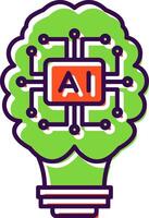 Artificial Intelligence Filled  Icon vector