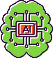 Artificial Intelligence Filled  Icon vector