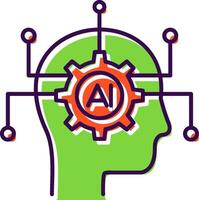 Artificial Intelligence Filled  Icon vector