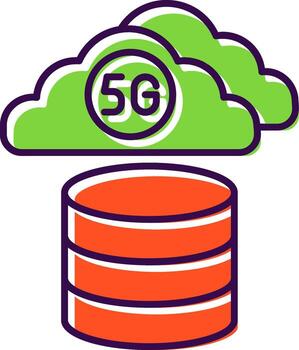 nube base de datos lleno icono vector