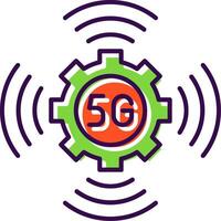 5G Filled  Icon vector