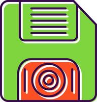 Floppy Disk Filled  Icon vector