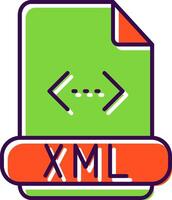 Xml Filled  Icon vector