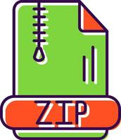 Zip Filled  Icon vector