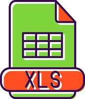 xls lleno icono vector