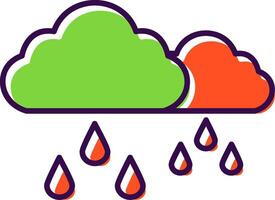 Rainy Filled  Icon vector